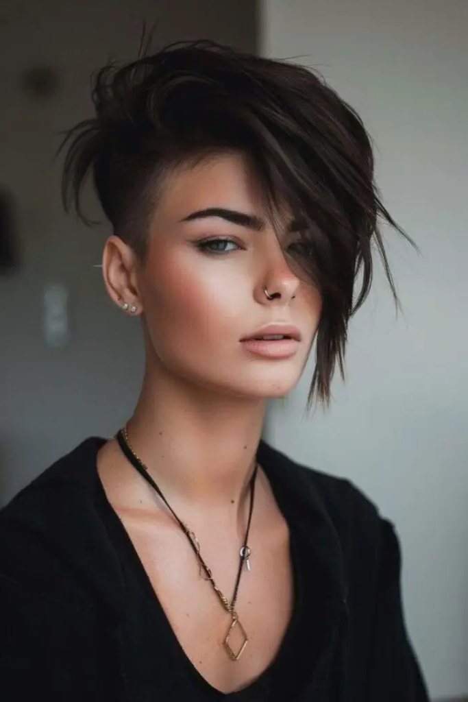 27 Trendy low cut hairstyles 5 3. Asymmetric Drama Cut