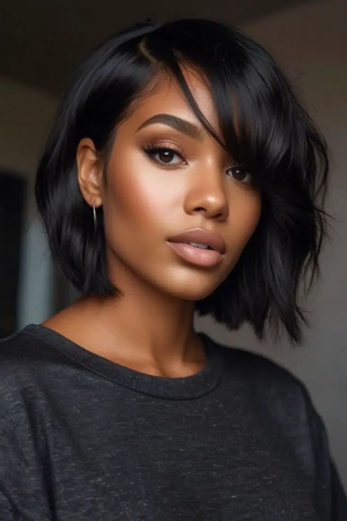29 Best Black Baddies Hairstyles to Try 5 3. Blunt-Cut Bob Boss Moves