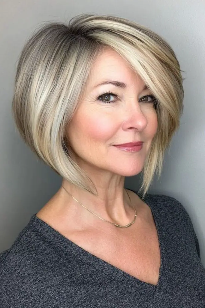 29 Best Bobs for Thin Hair Older Women Ideas 5 3. Chic Inverted Bob