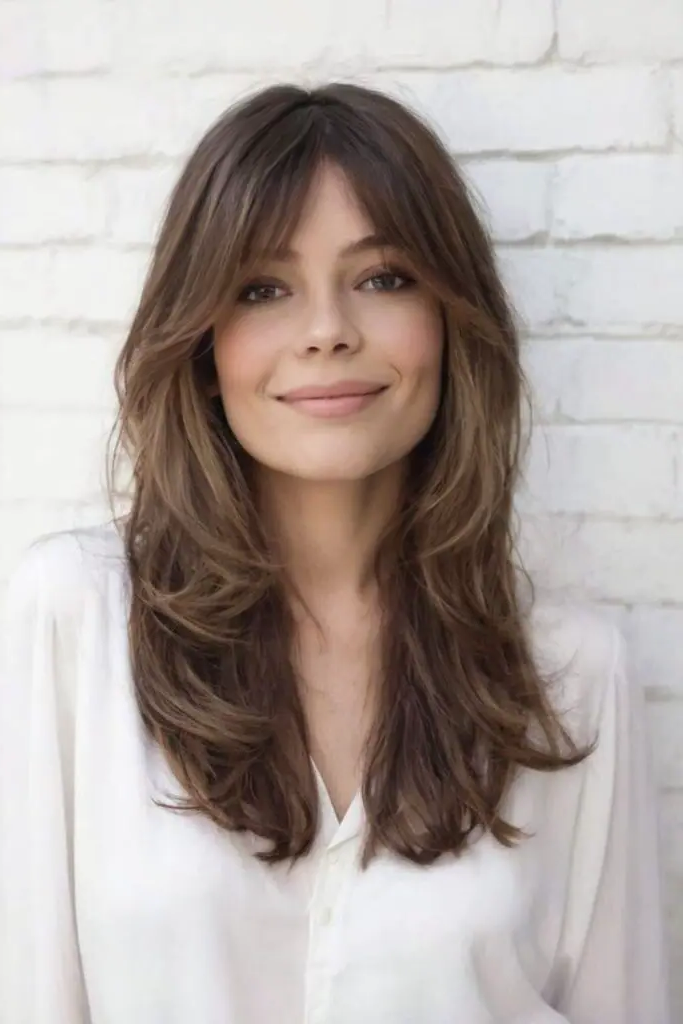 29 Stunning Butterfly Bangs Hairstyles 5 3. Curtain Butterfly Bangs: Sensual & Flowing