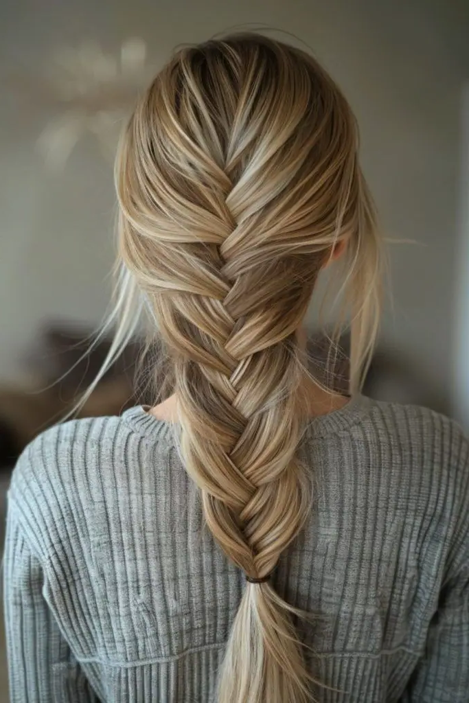 27 Simple Hairstyles for Long Hair 5 3. Regal Fishtail Sweep