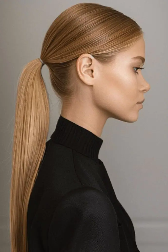 27 Best Hairdos for Thin Hair Ideas 5 3. Sleek Low Ponytail