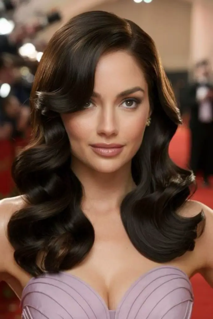 29 Cute Latina Hairstyles Long 5 3. Sultry Side-Swept Waves