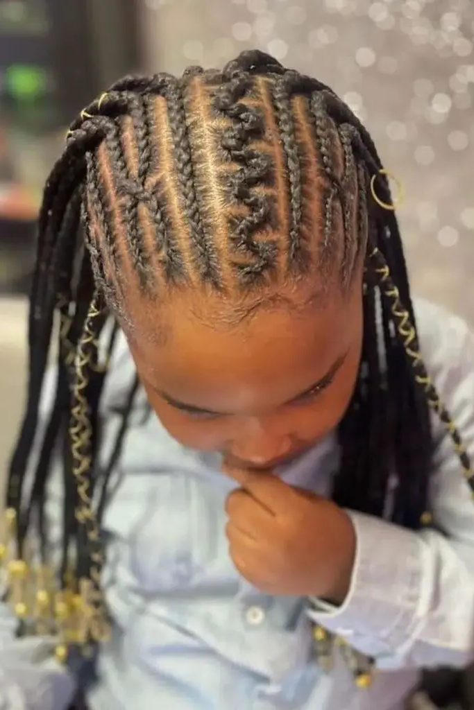 29 Cute Toddler Braids Hair Ideas 5 3. Zig-Zag Cornrow Trails