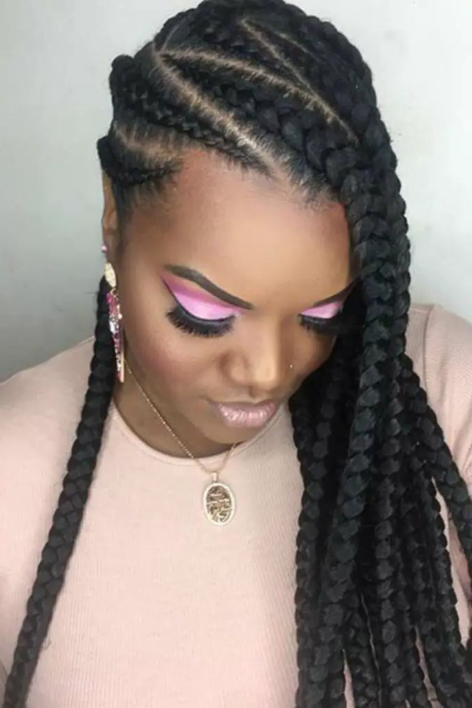 29 New Braided Hairstyles 5 3. Zig-Zag Side Braids