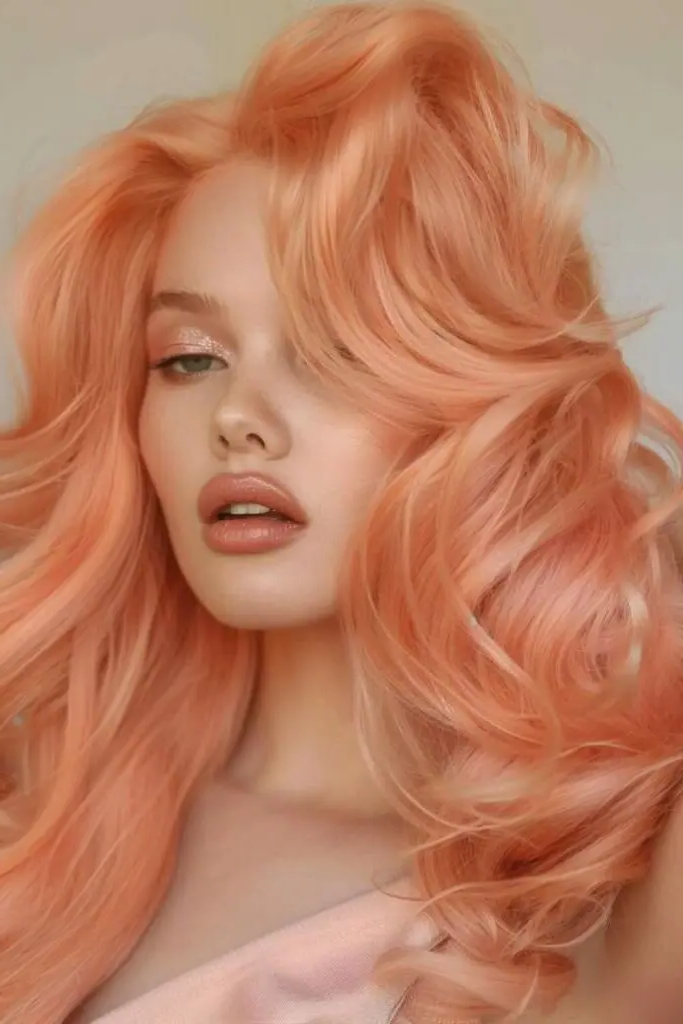 28 Best Spring Hair Color Trends 2025 6 4. Apricot Blush Breeze