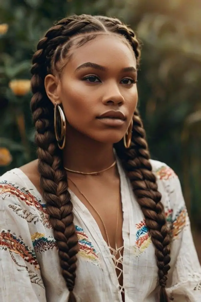 29 New Braided Hairstyles 6 4. Double Dutch Delight