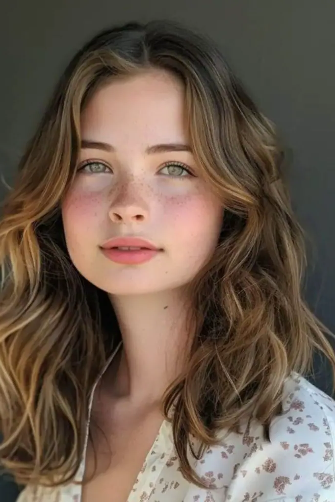 27 Great Medium Length Wavy Hairstyles 6 4. Layered Cinnamon Swoops