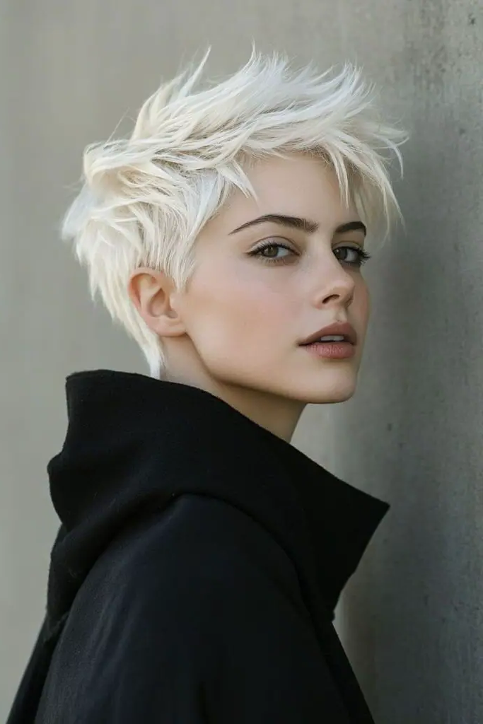 28 Super Short Pixie Cuts Inspirations 6 4. Platinum Micro Crop