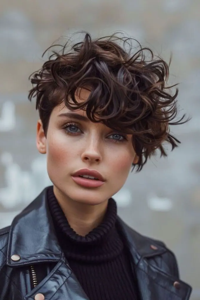 28 Stunning Curly Pixie Hairstyles 6 4. Rogue Wave Pixie