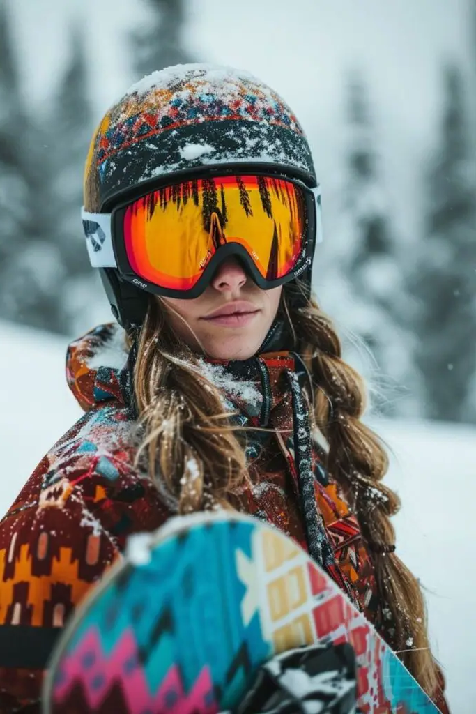 4. Sleek Ski Helmet Ponytail