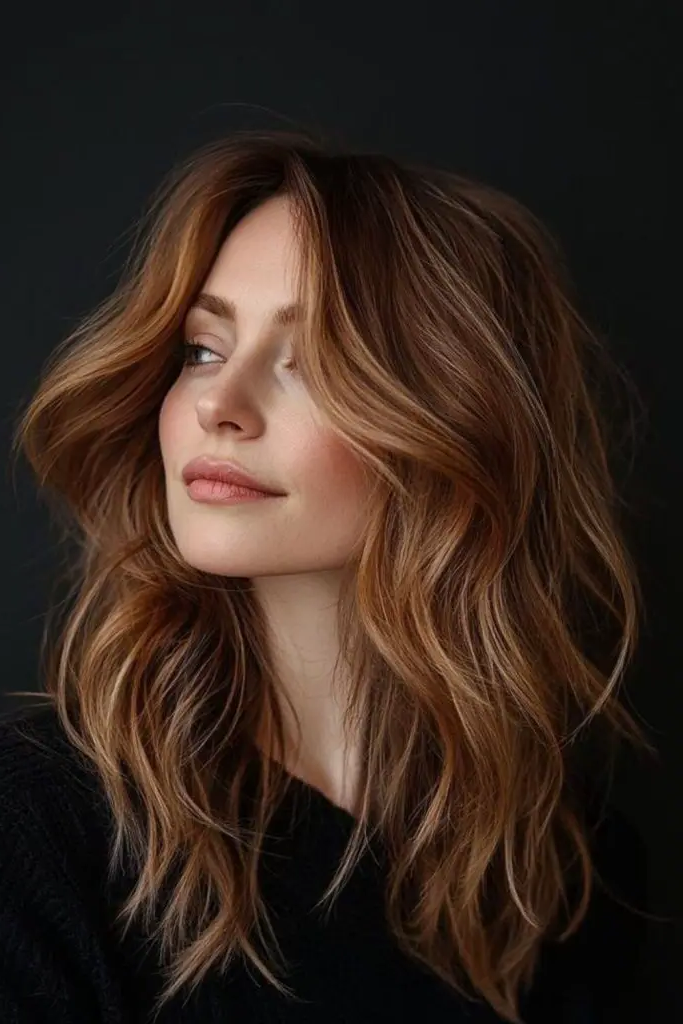 29 Wavy Layered Haircuts 6 4. Starlit Wave Contours