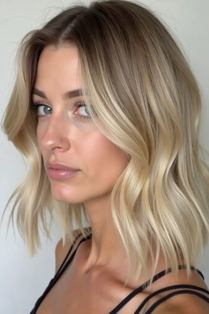 29 Best Haircuts for Thin Fine Hair 6 4. Textured Lob with Soft Waves