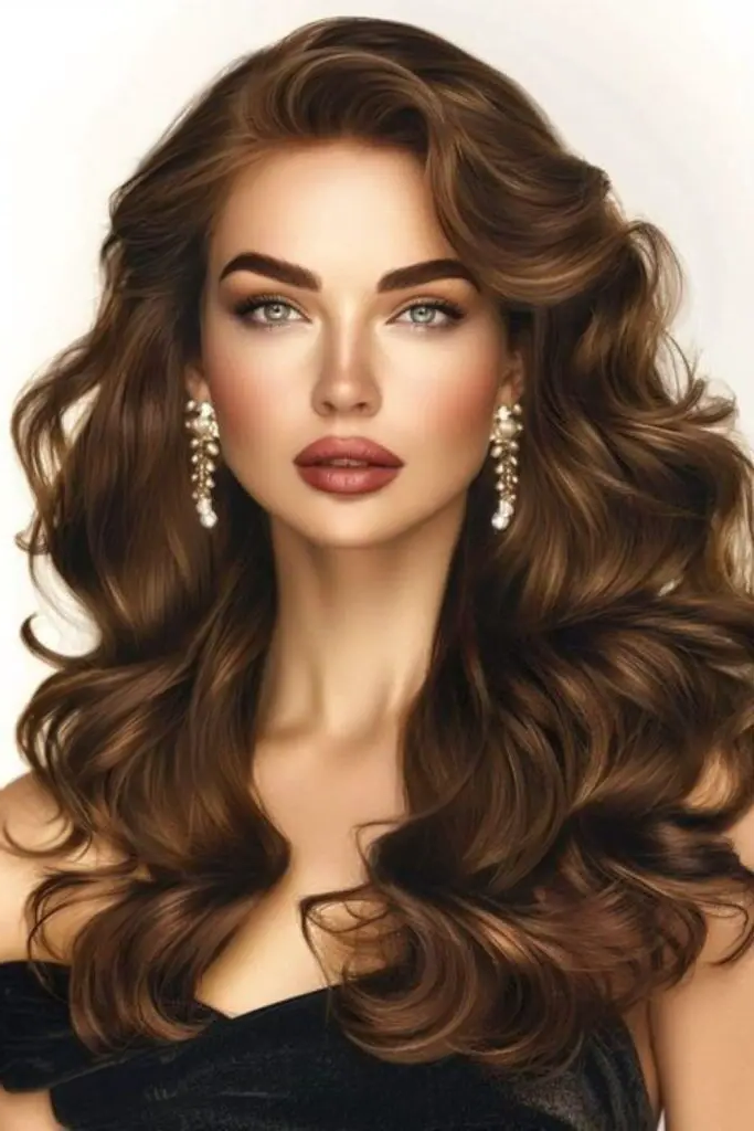 28 Beautiful Deep Wave Hairstyles 6 4. Vintage Hollywood Glam
