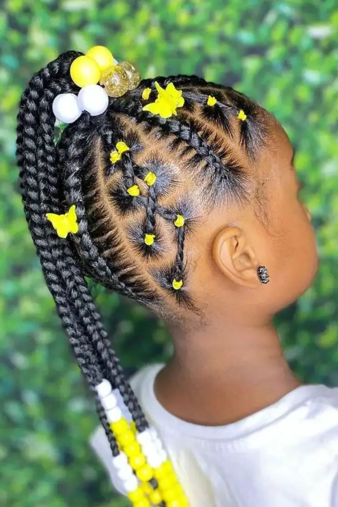 28 Trendy Kids Cornrow Hairstyles 6 4. Zigzag Mania: Bold Geometric Beauty