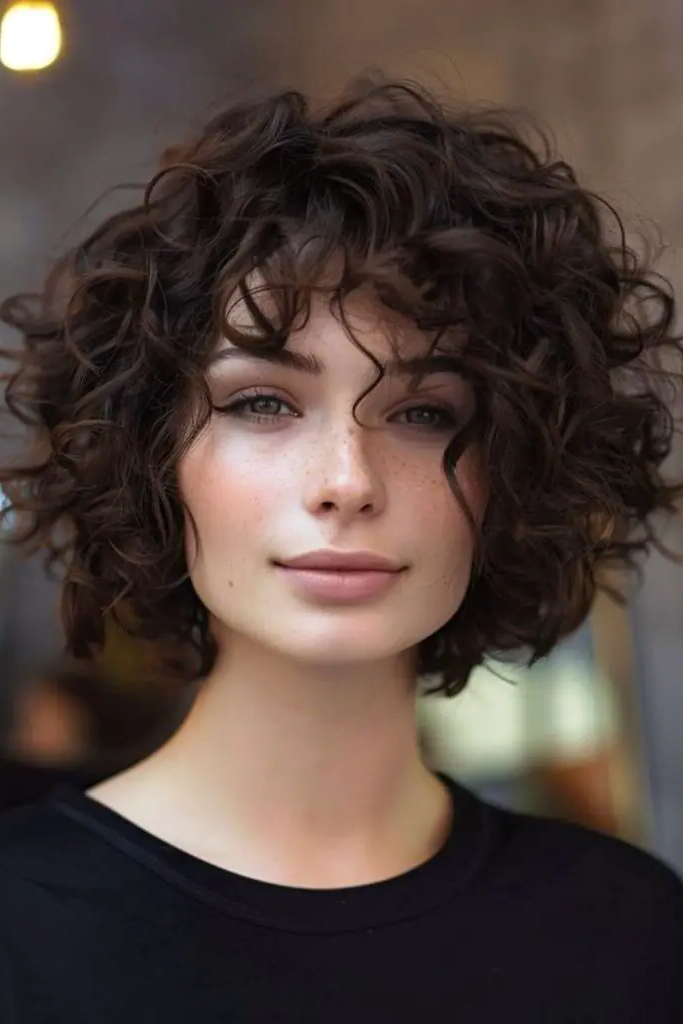29 Best Haircuts for Thin Fine Hair 7 5. Curly Bob for Playful Volume