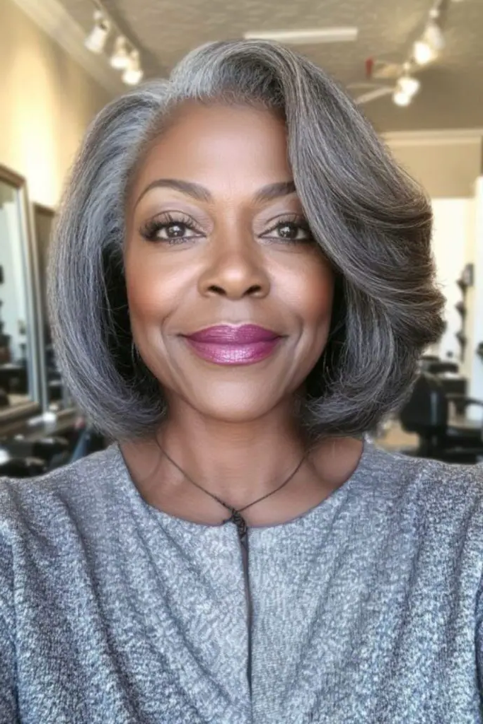 5. High-Volume Gray Bob: Bold and Beautiful
