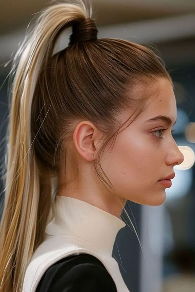 28 Best Hair for Round Face Shape Ideas 7 5. High Ponytail Lift-Off