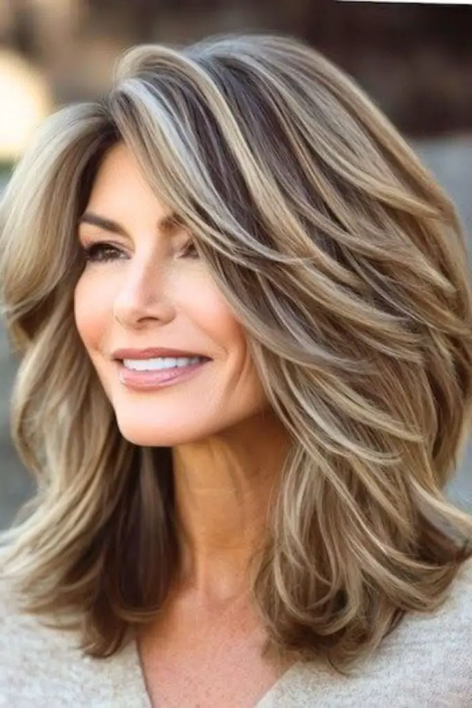 28 Best Feathered Layered Hairstyles 7 5. Layered Lob: Stylishly Balanced