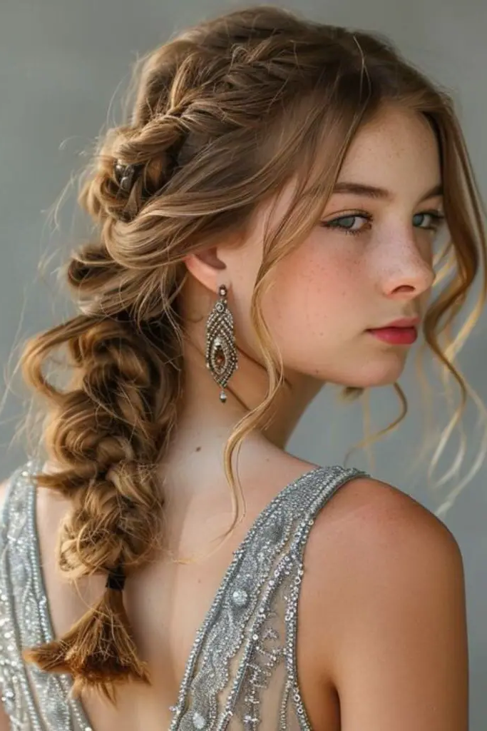 29 Cute Latina Hairstyles Long 7 5. Messy Fishtail Braid