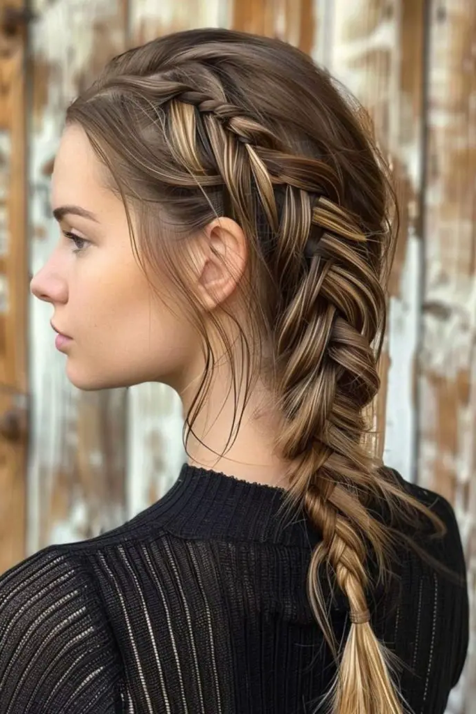 5. Messy Side Swept Fishtail