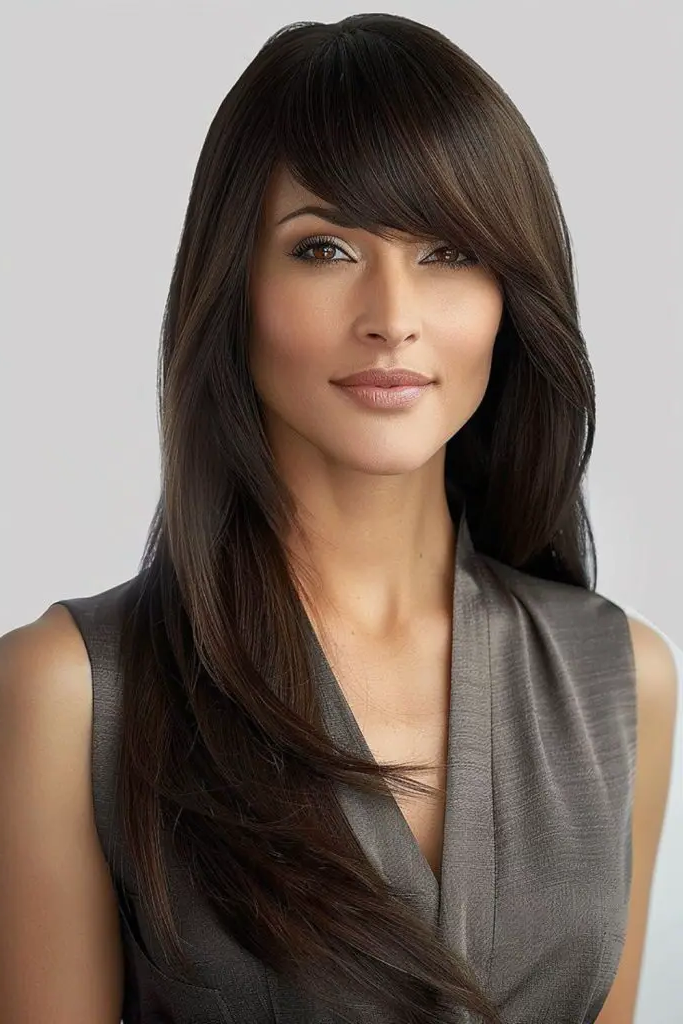 27 Best Hairdos for Thin Hair Ideas 7 5. Side Swept Bangs