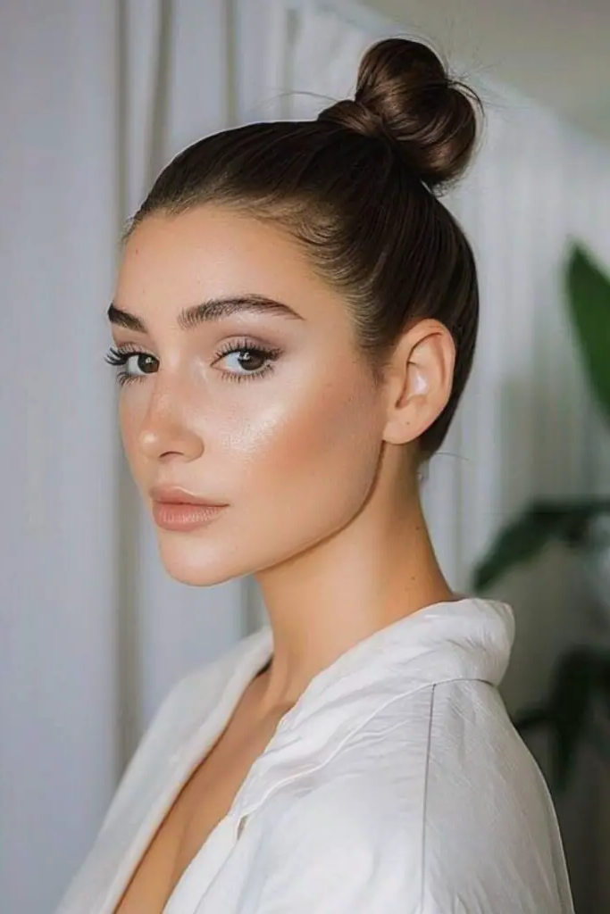 29 Cute Slick Hairstyles 7 5. Snatched Top Knot
