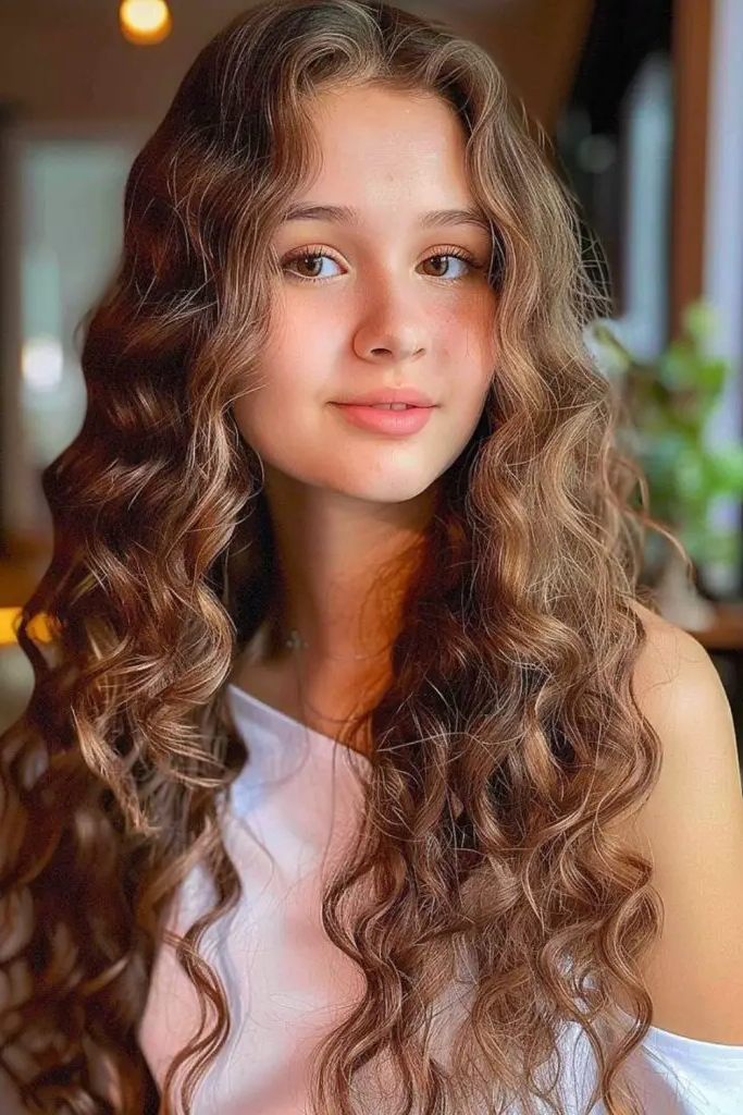 28 Best Haircuts for Thin Fine Hair Long 7 5. Voluminous Curls with Defined Ends
