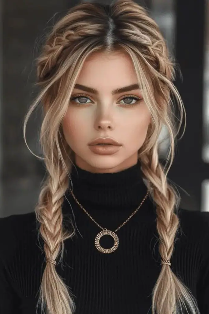 27 Cute Medium Length Haircuts 8 6. Boho Braid Bliss