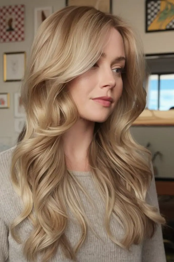 28 Best Spring Hair Color Trends 2025 8 6. Champagne Mist Glaze