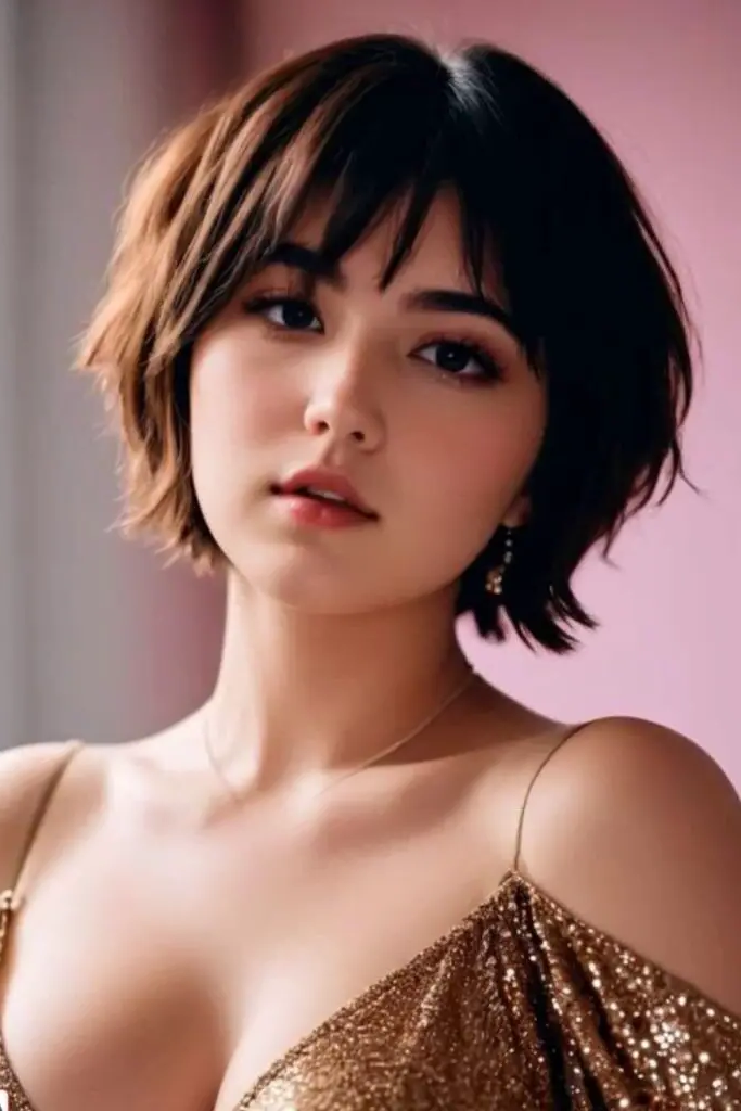 27 Gorgeous Haircuts for Round Chubby Faces 8 6. Chin-Length Blunt Cut