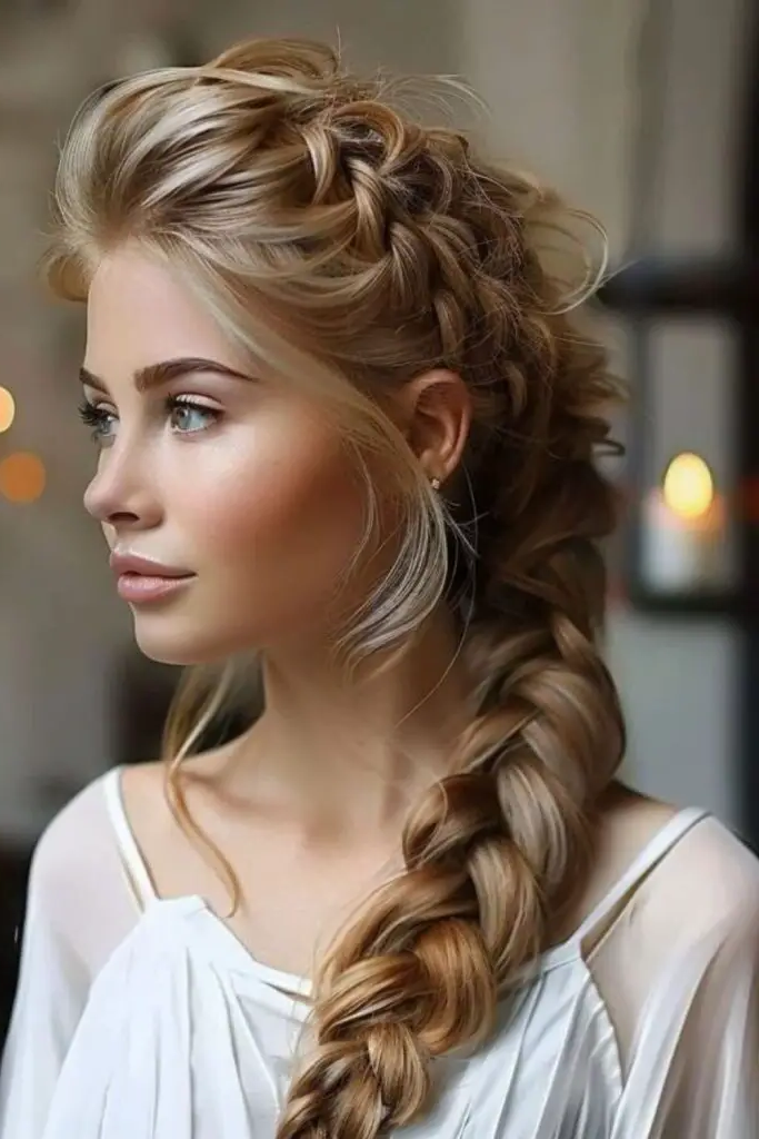27 Best Winter Hair Braid Ideas 8 6. Frost Fairy Side Sweep