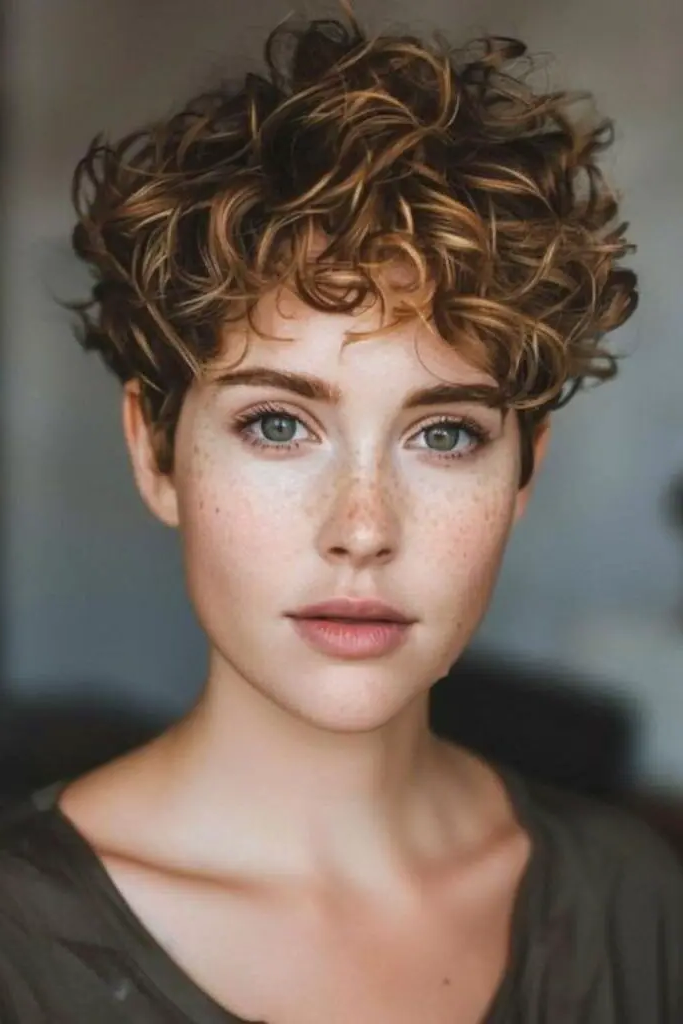 28 Stunning Curly Pixie Hairstyles 8 6. Pixie Tornado Whirl