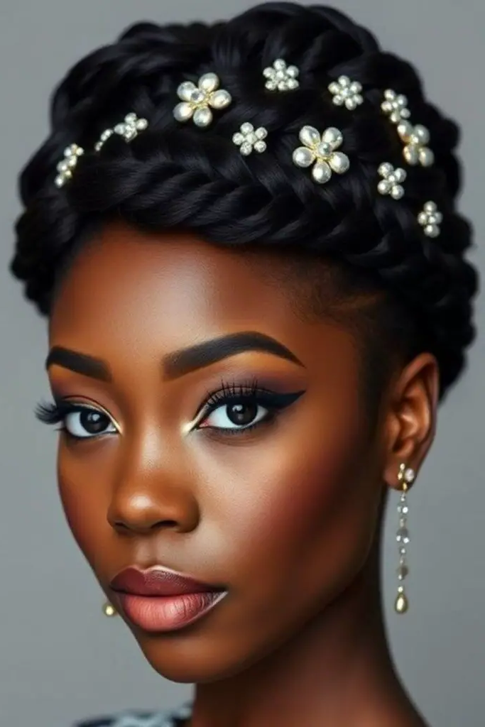 28 Stunning Bridal Locs Hairstyles 8 6. Rose-Kissed Loc Bun