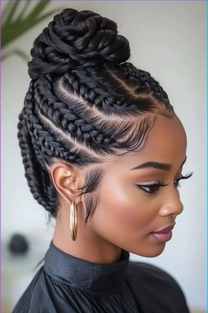 6. Swirling Locs Updo