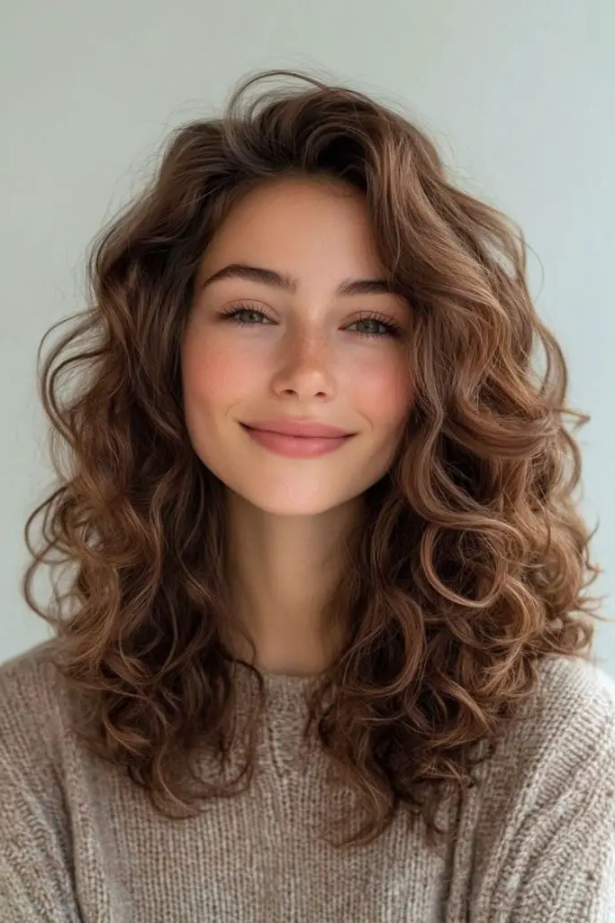 28 Stunning Medium Curly Haircuts 8 6. Windswept Drama Layers