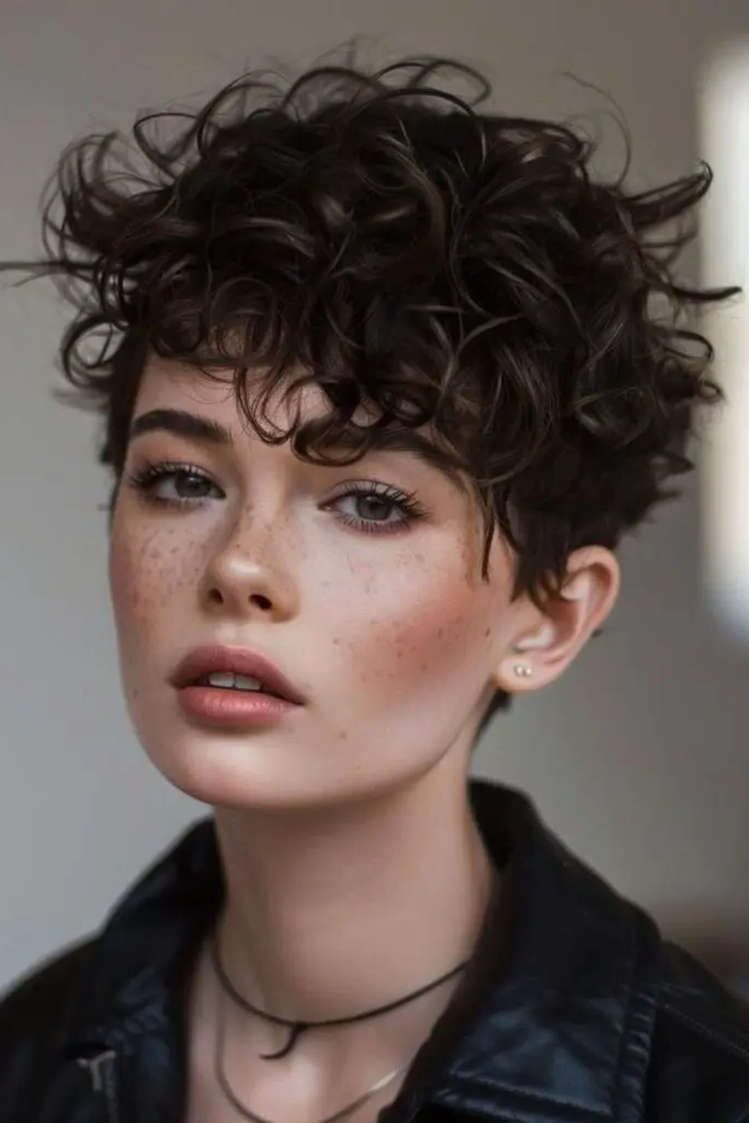 28 Stunning Curly Pixie Hairstyles 9 7. Celestial Curl Waltz