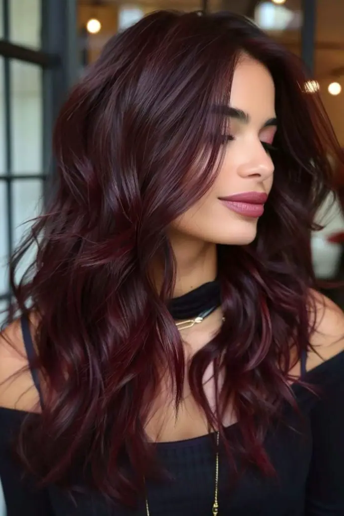 29 Dark Cherry Coke Hair Color Ideas 9 7. Cherry Noir Seduction