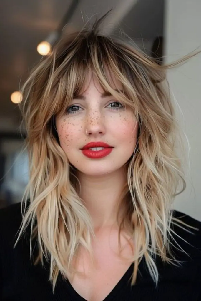 28 Trendy Spring 2025 Hair Trends 9 7. Choppy Rebel Shag