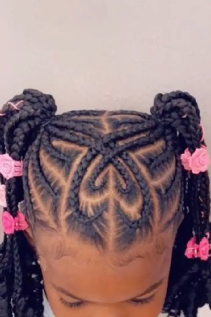 27 Cutest Toddler Beaded Hairstyles for Kids 9 7. Double Heart Beaded Braids