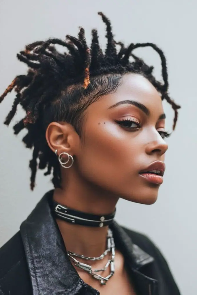28 Great Female Loc Styles 9 7. Edgy Mohawk Locs