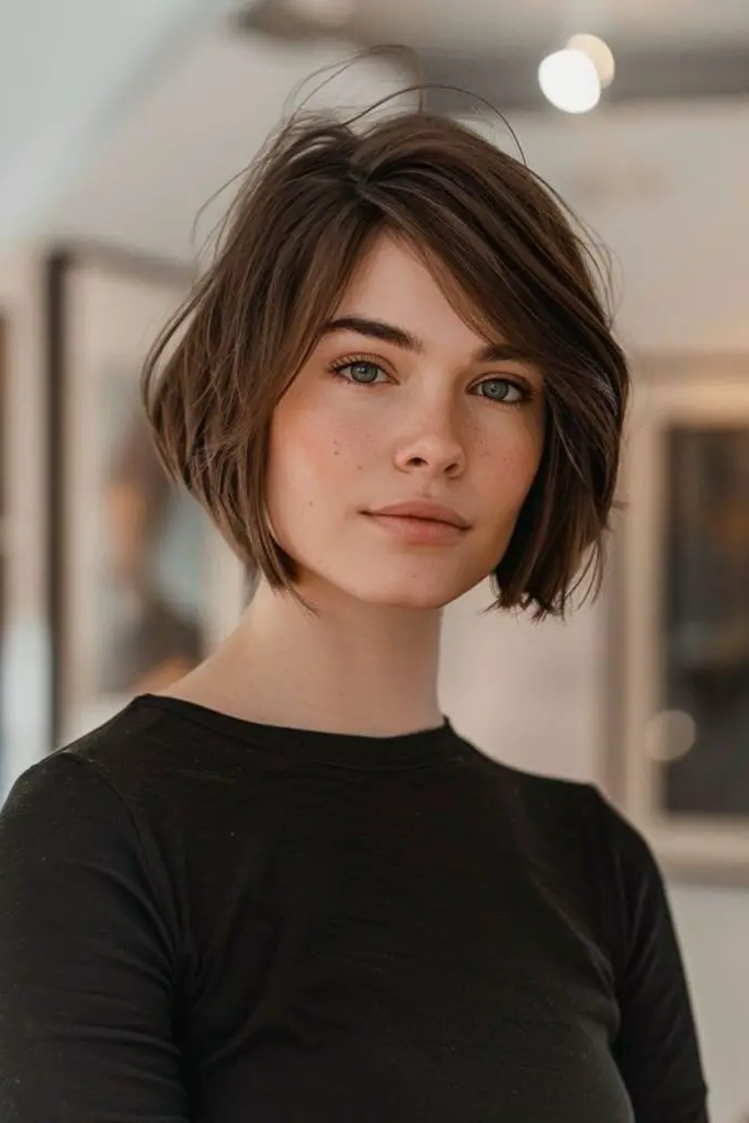 29 Short Bob for Thin Hair Ideas 9 7. French-Inspired Nonchalant Crop
