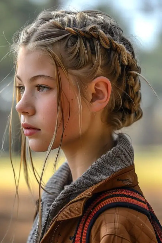 28 Elegant Softball Hairstyles 9 7. French Braid into Low Bun