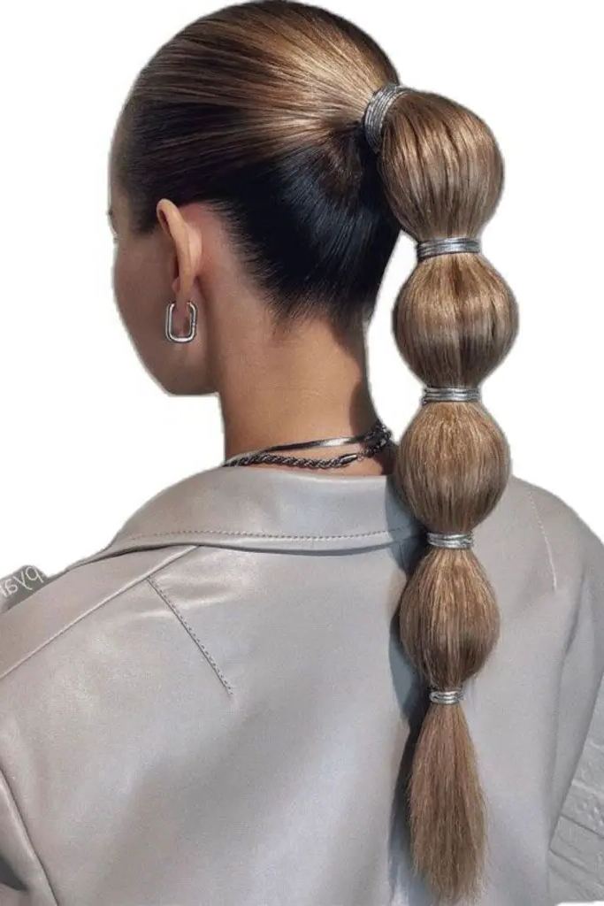 29 Cute Slick Hairstyles 9 7. Fused Bubble Ponytail