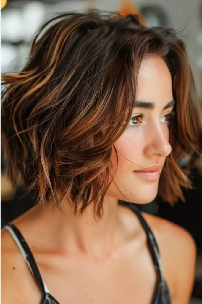 28 Best Choppy Layered Bob Hairstyles 9 7. Jagged Jaw-Length Wonder