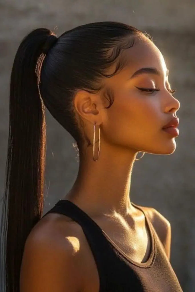28 Best Volleyball Hairstyles Easy 8 7. No-Nonsense Sleek Ponytail