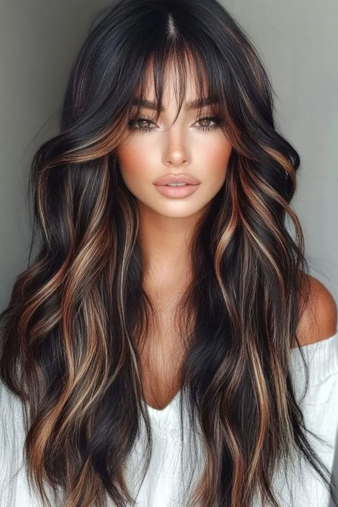 27 Long Layered Haircuts with Face Framing 9 7. Serpentine Flowing Locks