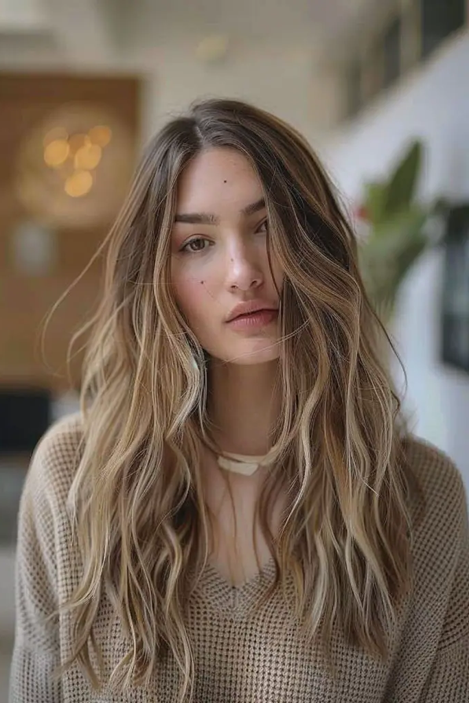 28 Best Haircuts for Thin Fine Hair Long 9 7. Soft Layered Waves with Highlights