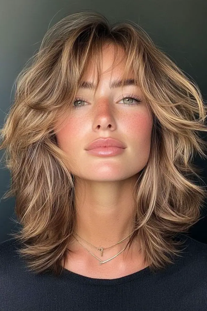 30 Stunning Medium Shag Hairstyles 9 7. Sun-Kissed Shag Melt