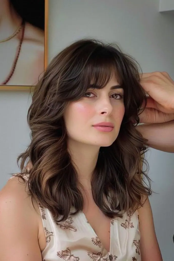 29 Stunning Butterfly Bangs Hairstyles 9 7. Textured Butterfly Bangs: Layered Perfection